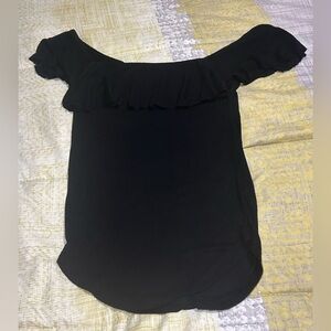 Free people black ruffle top. Size small